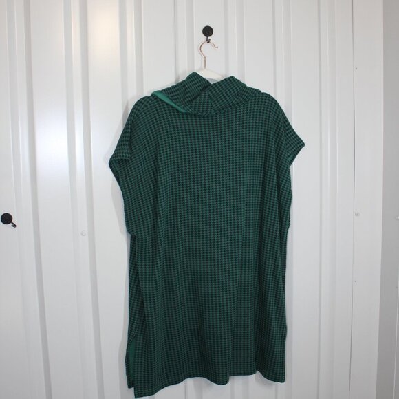 Bryn Walker Womens Pike Poncho Bamboo Cotton Fleece Green Black Size Large NWT - Picture 3 of 10